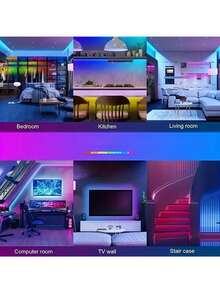 شريط إضاءة LED RGB مع جهاز تحكم عن بعد 44 مفتاح، مناسب لغرفة النوم وغرفة المعيشة وديكور المنزل وإضاءة الحفلات، قابل لتعديل الألوان والأنماط، جهاز تحكم شريط LED RGB 44 مفتاح إضاءة ليلية، غرفة المعيشة والمطبخ وحفلة عيد الميلاد وحفلة هالوين وغرفة النوم إضاءة ليلية صغيرة، شريط LED USB، شريط LED مرن، 1 متر/2 متر/3 أمتار/5 أمتار، مناسب للتلفزيون والكمبيوتر وإضاءة خلفية الخزانة - الضوء الملون - مشاهدة 6