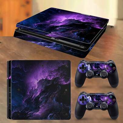1 Set Slim Game Console Printed Skin Sticker, Waterproof Scratch-Resistant Protective Decal