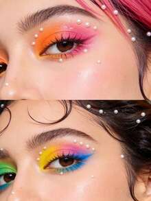 2毫米珍珠脸部宝石、头发宝石、眉部宝石、钻石贴纸 - 白色 - 查看 3