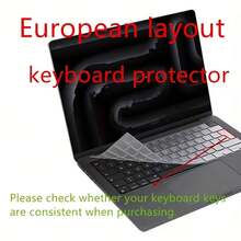 适用于 13.6 英寸和 15 英寸 Air M3、M2 型号 A2681/A2941（2024、2023、2022 年）以及 14 英寸和 16 英寸 Pro M3、M2、M1 Pro/Max 型号 A2779/A2780/A2442/A2485（2023-2021 年）的优质 TPU 透明键盘保护膜 - 查看 3