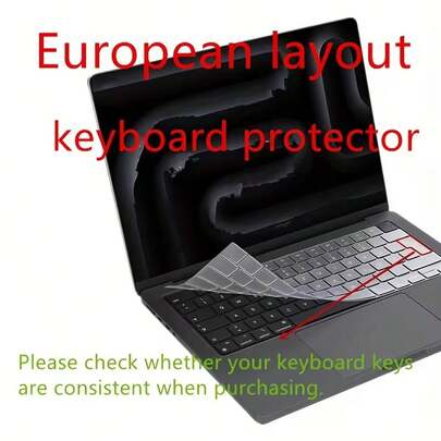 Cubierta protectora de teclado transparente de TPU premium para modelos Air M3, M2 de 13.6" y 15" A2681/A2941 (2024, 2023, 2022) y Pro M3, M2, M1 Pro/Max de 14" y 16" A2779/A2780/A2442/A2485 (2023-2021)