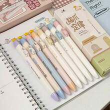 Bộ 4 bút bi rút, bút hình chim và mèo có nam châm, bút họa tiết mèo dễ thương, ruột bút 0.5mm, thích hợp cho học sinh. - chuồng mèo từ tính - Xem 2