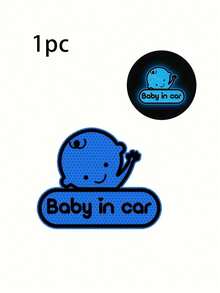 1 pieza Pegatina reflectante de bebé a bordo, calcomanía de advertencia de alta visibilidad de bebé en el coche para automóvil, camión, ventana, parachoques - Multicolor - Ver 8