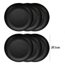 Set Juego Platos Melamina Gruesa Negro Moderna 6pzas - Negro - Ver 3