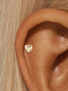 EleRunis 1 chiếc khuyên tai hình ngôi sao bất đối xứng bằng bạc Sterling 925, kiểu dáng phẳng, thích hợp đeo hàng ngày, dự tiệc cưới, lễ đính hôn, kỷ niệm, ngày Valentine. - Vàng - Xem 21