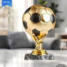 Decoraciones planas de acrílico 2D, regalos con trofeos con temática de fútbol, adecuados para todas las estaciones, detalles exquisitos, la decoración perfecta para tu hogar, escritorio u estantería de oficina. Plano 2D, Copa del Mundo, artículo esencial del trofeo de fútbol. - Varios colores - Ver 7