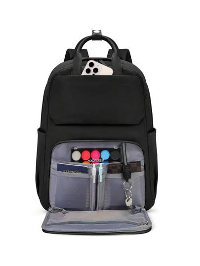 Men's Multifunctional Backpack, Men's Laptop Backpack 15.6-Inch Travel Backpack Lightweight College Backpack Casual Daily Backpack Waterproof Computer Bag Suitable For University, Work, Travel, And Returning To School, Black