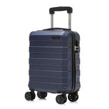 YONSLY Suitcase 16/20/24/28 Inches With 4 Wheels 360° Combination Lock Double Maintenance Zipper Mesh Pocket Soft Rubber Handle Trolley Suitcase - 深藍 - 查看 11