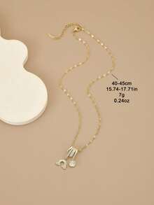 1pc Fashion Rainbow Cubic Zirconia Stainless Steel Necklace For Women, Gold Jewelry, Gold Necklace, Suitable For Summer, Vacation, Beach Party, Gift, Birthday - Yellow Gold - View 3