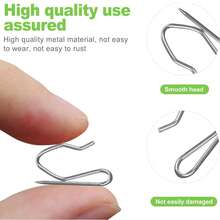 50 buah Pengait Tirai Stainless Steel, Pengait Pin Logam Tugas Berat dan Pengait Pengontrol Lipatan, Cocok untuk Tirai Lipat Pensil, Rel, Cincin, dan Sistem Geser - Tipe A - View 7