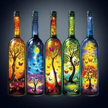 1件裝 Bottle Of Life 木製不對稱拼圖，動物造型2D拼圖玩具，適合兒童與成人，益智遊戲，派對、節日、聖誕與生日禮物，獨特魔幻桌面裝飾創意木製拼圖禮品 - 彩色 - 查看 2