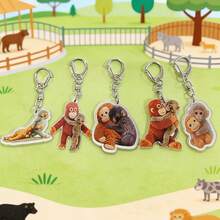 5pcs Gibbon Gorilla Keychain, Inseparable Companion, Ideal Gift For Girlfriend, Mother, Coworker And Friend, Holiday Small Gift - Multicolor - View 10
