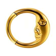 1 pieza Clicker de septum en forma de luna de acero inoxidable, joyería de septum en forma de serpiente/corazón de 16G, pendientes espirales delicados para mujeres - Multicolor - Ver 27