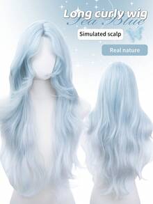 Tóc giả tổng hợp dài 30 inch với kiểu tóc gợn sóng tự nhiên, màu xanh nhạt tuyệt đẹp. Được làm từ sợi chịu nhiệt để đảm bảo độ bền. Bộ tóc giả này hoàn hảo để sử dụng hàng ngày, mang lại vẻ ngoài tự nhiên và chân thực, giống như tóc thật. - Màu xanh nhạt - Xem 1