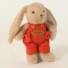 Conjunto de muñecos de peluche de conejo de orejas largas lindos (vestido de lunares/overol rojo/pijama), muñeco de conejo de peluche suave regalo decoración - Multicolor - Ver 17