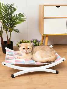 1个HUITAIYANG宠物床，四季猫床，通用狗床，宠物垫，狗狗露营床，弧形宠物床，适合中小型犬猫 - 彩色 - 查看 1