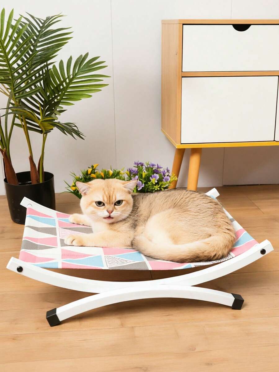 1个HUITAIYANG宠物床，四季猫床，通用狗床，宠物垫，狗狗露营床，弧形宠物床，适合中小型犬猫 - 彩色 - 查看 1