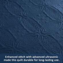 3 Piece Navy Blue Quilt Set Queen King Size Lightweight Bedspread Embossed Pattern Soft Microfiber Coverlet For All Season With 2 Pillow Shams,Wedding Items,Valentines Day Home Bed Room Decor,Mothers Day Gift,All Season - Đồng xu hải quân - Xem 6