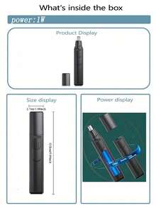 AXH 电动鼻毛修剪器、鼻毛修剪器、耳鼻毛修剪器、耳鼻眉毛修剪器、鼻毛修剪工具 - 黑色 - 查看 8