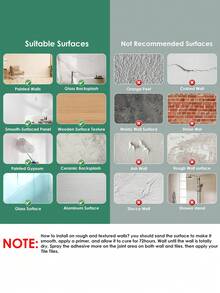 WalDecoo 4/10/20 Tấm ốp tường tự dính 3D kích thước 11,43'' x 9'' dùng cho nhà bếp, phòng tắm, ốp tường. - Sữa mơ sương - Xem 10