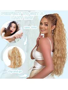 Ponytail Extensions, 30 Inch Gradient Gray Ponytail Extensions, Suitable For Women's Multi-Layer Fluffy Thick Wavy Chin Clips, Fake Ponytail Soft Synthetic Hair Extensions - Multicolor - View 10