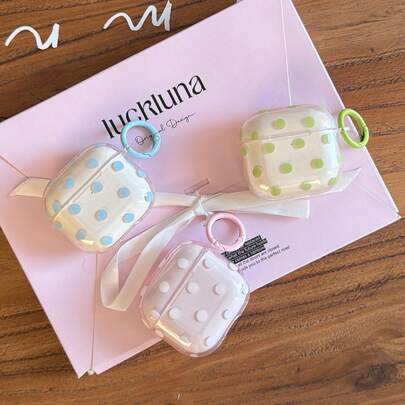 Minimalist Semi-Transparent Colorful Polka Dot Earphone Case With Hanging Ring, Suitable Compatible With Airpods Pro 3, New Pro 2, Cute Apple 4 Minimalist 3, Personalized 1/2 Earphone Case For Women