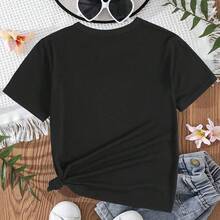 Camiseta Infantil 100% algodão Border Collie Fofa e Estilosa de Gola Redonda, Estilo Criativo e Fantasioso, Tecido Respirável, Conjunto Combinando Confortável e Cuidadosamente Selecionado - Preto - Visão 2