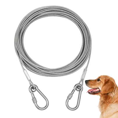 1 pezzo Guinzaglio multifunzionale per animali domestici in acciaio inossidabile con caratteristiche riflettenti e anti-ruggine, stendibiancheria in acciaio inossidabile pieghevole, adatto per bucato interno/esterno, accessori da campeggio, regali per le vacanze, spessore 2mm