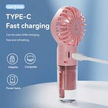 Ventilador humidificador portátil, Mini ventilador de mano con humidificador, Ventilador de mano recargable por USB con humidificador, 800mAh - Multicolor - Ver 9