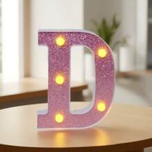 1个16厘米/6.3英寸玫瑰金LED发光字母灯，电池供电，闪烁字母灯，适用于婚礼、求婚、生日派对、周年纪念、节日装饰、桌面装饰、字母照明、卧室夜灯 - 深粉紅色 - 查看 46