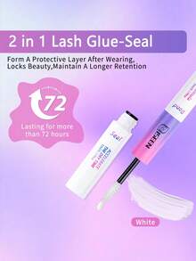 640片D型卷翘睫毛嫁接套装，30D/40D/50D睫毛簇，5-16mm混合单根睫毛，包含睫毛胶水、封层液、卸妆液、镊子，适合DIY睫毛嫁接 - 黑色 - 查看 9