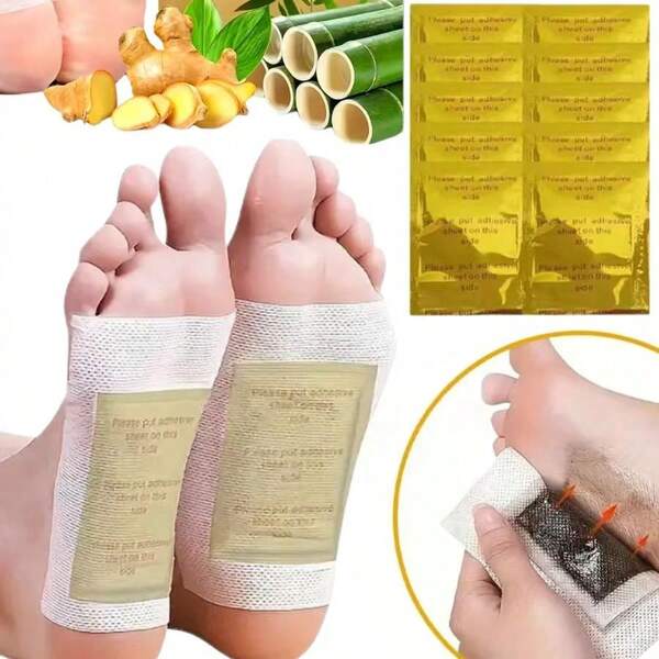 100 piezas Almohadillas para los pies de menta natural - Almohadillas para los pies de vinagre de bambú y jengibre, Almohadillas para los dedos de los pies de vinagre de bambú y jengibre, Almohadillas para los pies de jengibre, Limpieza profunda y cuidado de los pies, Adecuado para uso doméstico y de viaje, Material transpirable, Ideal para entusiastas del cuidado de la piel, Cuidado de los pies