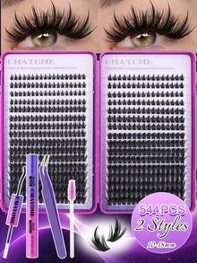 544/480/384 Clusters D‑Curl False Eyelashes, DIY Segmented Eyelashes Long‑Lasting, Full Volume And Natural.Suitable For Salons, Parties, Nightclubs And Other Occasions, Lash Clusters, Single False Lashes, Segmented False Lashes And More - Multicolor - View 3