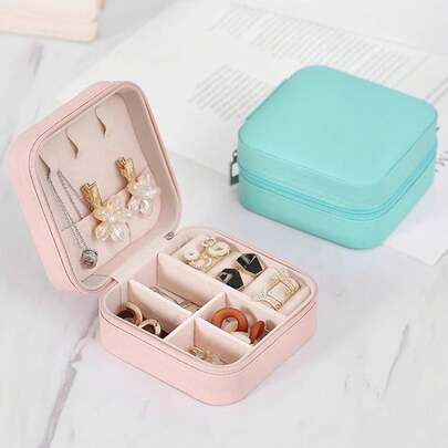 Minimalist Macaron Color Jewelry Storage Box, Earrings, Necklaces, Accessories Organizer, Portable Travel Jewelry Box