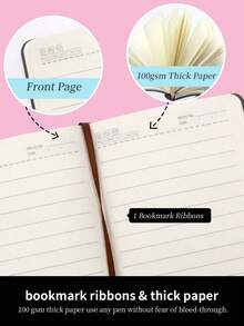 （3本装）口袋笔记本，小型迷你笔记本，适用于工作和家庭，3.7英寸 x 5.7英寸 A6尺寸，大学标准横格，采用100克优质厚实横格纸，男女皆宜，是送给老师、母亲节的理想礼物，也是学校和办公室的必备用品。 - 黑色 - 查看 5