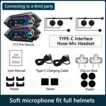 Mũ bảo hiểm xe máy Y12 Pro kèm tai nghe không dây, phạm vi liên lạc 500M, trang bị chip Bluetooth lõi kép Jelly BT5.4+Jelly BT5.4, đèn RGB, chống nước và bụi IP56, đèn báo liên lạc tích hợp, hỗ trợ liên lạc đa thương hiệu, phạm vi liên lạc lên đến 500M, tương thích với mũ bảo hiểm nửa mặt và toàn mặt, pin dung lượng lớn 1000mAh, hỗ trợ liên lạc và chia sẻ nhạc đồng thời, hỗ trợ trợ lý giọng nói AI, kết nối đồng thời với 2 điện thoại, trang bị lý tưởng cho các hoạt động ngoài trời, phù hợp với thời tiết mưa và tuyết. - Y12 Pro - Xem 14