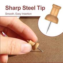 Colorful Wood Push Pins Decorative Wooden Thumb Tacks For Cork Board And Bulletin Board Map Pins For Wall 60 Pieces - Colorful - View 5
