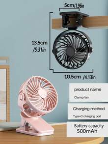VIXILITOP 4-In-1 Portable Mini Electric Fan. With Lighting, Clip-On/Desk/Handheld Styles. USB Powered, 3-Speed Adjustable, Long Battery Life, Lightweight & Compact. Suitable For Desk, Handheld And Various Scenarios. An Indispensable Cooling Device For Summer Travel. - Multicolor - View 5