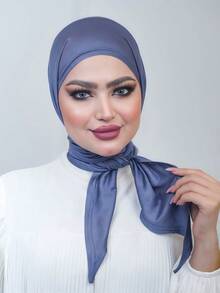 1pc Instant Triangle Hijab, All-In-One Tie-Up Design, Quick Wrap Without Slipping, No Undercap Needed, Suitable For Daily Wear, Prayer, And Outings - Multicolor - View 3