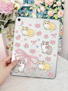 1件 TPU 軟殼花卉貓咪圖案彩繪平板保護殼，相容 iPad Mini1/2/3/Mini4/Mini5/Mini6/Mini7/Air/Air2/9.7/10.2/10.5/Air4/Air5/10.9/Pro 11 吋/10代/Air 11-In.(M2)-2024/Pro11-In.(M4)-2024/Air 11-Inch (M3) 2025/Pad (A16) 11 吋 11代 2025 機型，相容 A7/A8 機型，輕量超薄透明軟殼平板保護殼，無筆槽款，產品不含筆 - 彩色 - 查看 4