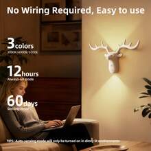 Smart LED Wall Lamp With Touch Dimming & Motion Sensor, Indoor LED Motion Sensor Wall Light, Eye-Protecting Ambient Light, 1200mAh USB Rechargeable Night Light ,Wireless Magnetic Wall Wash Lights,Suitable For Stairs,Porch,Hallway, Bathroom, Bedrooms, Cabinets, Living Room, Bar Cabinet - Multicolor - View 3