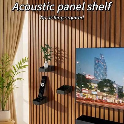 1 Giá đỡ tấm tiêu âm tối giản chịu lực cao, lắp đặt không cần khoan, giá đựng tấm cách âm đa năng màu đen hoặc trắng, phù hợp trang trí tường nhà, văn phòng, phòng thu âm. Có thể dùng để trưng bày tấm tiêu âm, tấm cách âm, bình hoa, cây mọng nước, hoa khô và chai lọ.
