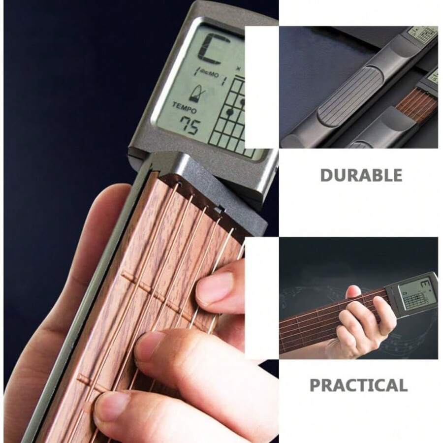 Portable 6-Fret Pocket Guitar Trainer With Electronic Screen Guitar Chord Practice Tool For Beginner Finger Dexterity - Pocket Guitar - View 1