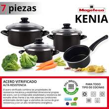 Magefesa Kenya Noir - Batterie de cuisine 7 pièces, acier émaillé vitrifié - Noir - Voir 3