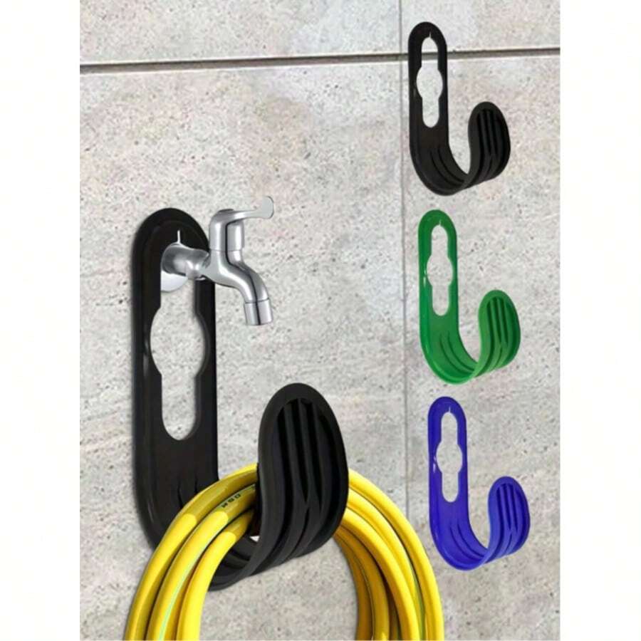 3pcs Wall Mounted Garden Hose Rack, Suitable For Garden Tools And Faucet Hooks, Easy Installation Space-Saving Wall Mount Design, Suitable For Garden And Yard - Hose Support - View 1