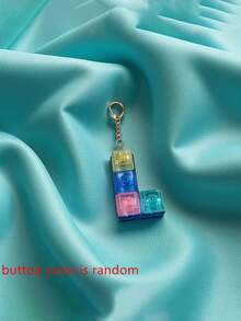 1个四键手指按压键盘钥匙扣，手指按压器，小巧精致，有效缓解焦虑，易于按压，可重复使用，适合日常携带 - 彩色 - 查看 5