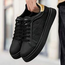 Giày trượt ván đế dày dành cho nam, giày nam thời trang mới, giày thể thao thường ngày đa năng mới cho mùa xuân. - màu đen - Xem 5