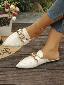 米色PU-3環圓形金屬扣