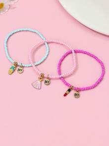 Bộ 3 món đồ chơi trẻ em dễ thương làm thủ công gồm vòng cổ, son môi và mặt dây chuyền hình giày pha lê, thích hợp để đeo hàng ngày, làm quà tặng hoặc dự lễ hội. - Nhiều màu - Xem 5
