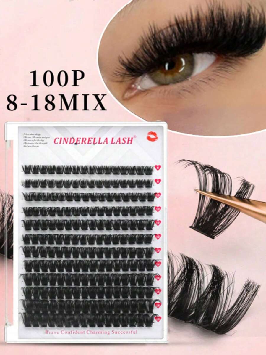 100 Cặp Mi Nối Tự Làm, Mi Nối Dày & Dày Kiểu Nga, Độ Cong C/D, Chiều Dài 8-18mm, Mi Mềm Mịn, Dụng Cụ Làm Đẹp Dễ Sử Dụng. Mi Nối, Mi Ghép, Mi Riêng Lông, Mi Giả, Mi Giả - D - Xem 1